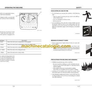 Hitachi ZX200-3,ZX240-3 class ,ZX270-3 class,ZX330-3 class Excavator Operator’s Manual (EM1U1-1-2)