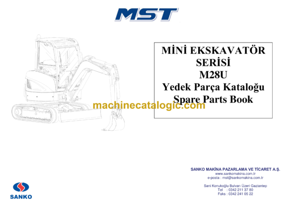 MST M28U Mini Excavator Spare Parts Catalogue (EN-TR)