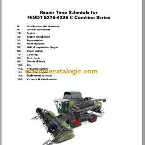 Fendt 5275 - 6335C Combine Series Harvesting Repair Time Schedule (LA327370010)