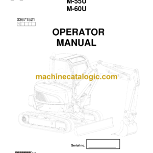 Messersi M55U, M60U Mini Excavator Operator Manual