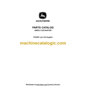 John Deere 650DLC Excavator Parts Catalog (PC9547)