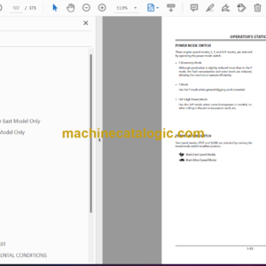 Hitachi ZX850-3,ZX850LC-3,ZX870H-3,ZX870LCH-3 Hydraulic Excavator Operator’s Manual (EM1JB-1-2)