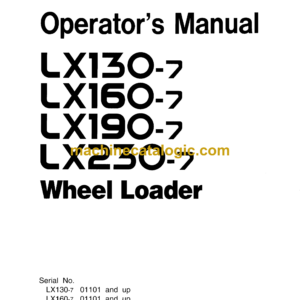 Hitachi LX130-7,LX160-7,LX190-7,LX230-7 Wheel Loader Operator's Manual (OW655CEH)