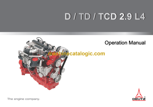 Hitachi D TD TCD 2.9 L4 Operation Manual