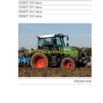 Fendt 309, 310, 311, 312, 313 Vario Tractor Operator's Manual
