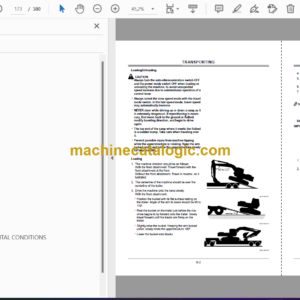 Hitachi ZX110 Class, ZX120 Class, ZX160 Class, ZX180 Class, ZX200 Class, ZX225USR Class, ZX230 Class, ZX330 Class Excavator Operator’s Manual (EM1G6-3-1)