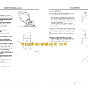 Hitachi ℤX225USRLC-6 2-Piece Boom Demolition Excavator Operator’s Manual (ENMDFC-TB1-1, ENMDFC-TB1-2)