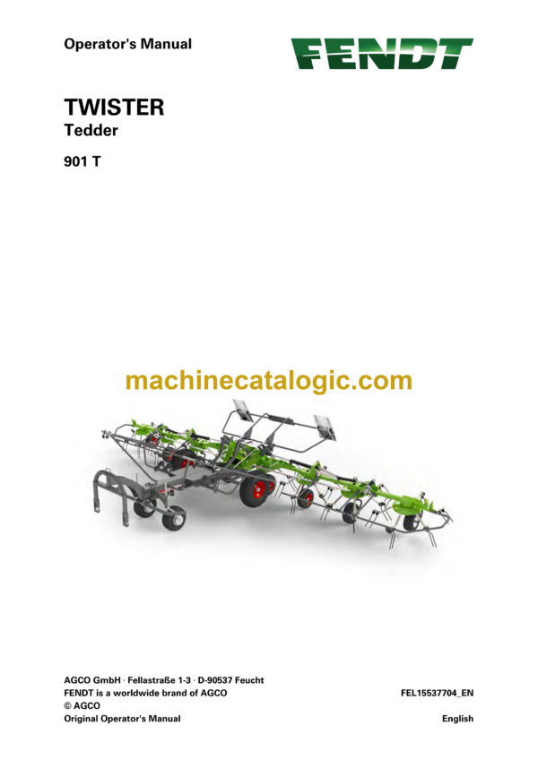 Fendt 901 T Twister Tedder Operator's Manual