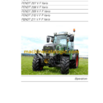 Fendt 207 V F Vario, 208 V F Vario, 209 V F P Vario, 210 V F P Vario, 211 V F P Vario Tractor Operator's Manual