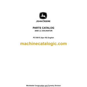 John Deere 200D LC Excavator Parts Catalog (PC10015)