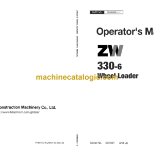 Hitachi ZW330-6 Wheel Loader Operator's Manual (ENMNGE-1-1)