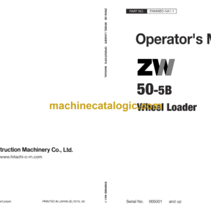 Hitachi ZW50-5B Wheel Loader Operator's Manual (ENMNBD-NA1-1, ENMNBD-NA1-2)