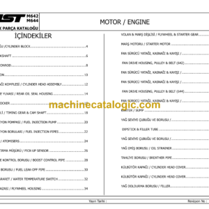 MST M642, M644 Backhoe Loader Spare Parts Catalogue (EN-TR)