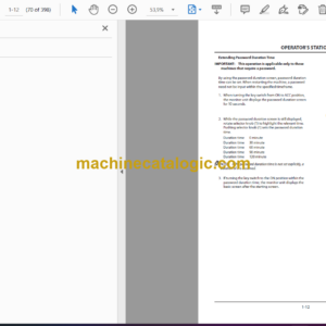 Hitachi ZX400LCH-5A Hydraulic Excavator Operator’s Manual (ENMDDK-HD1-1, ENMDDK-HD1-3, ENMDDK-HD1-4)