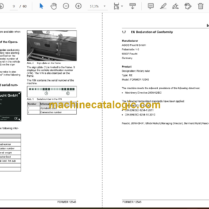 Fendt 12545 Former Rotary Rake Operator’s Manual (FEL1691780401)