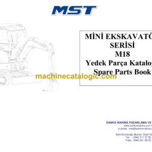 MST M18 Mini Excavator Spare Parts Catalogue (EN-TR)