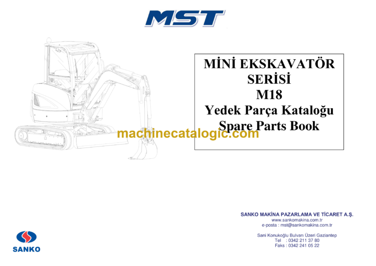 MST M18 Mini Excavator Spare Parts Catalogue (EN-TR)