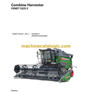 Fendt 5225 E Combine Harvester Operator's Manual (551620077)