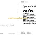 Hitachi ZX200-3G class, ZX240-3G class, ZX330-3G class Hydraulic Excavator Operator's Manual (EMBWA-2-1)