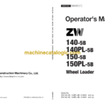 Hitachi ZW140-5B, ZW140PL-5B, ZW150-5B, ZW150PL-5B Wheel Loader Operator's Manual (ENMNDF-2-1, ENMNDF-2-2, ENMNDF-2-3, ENMNDF-2-5)
