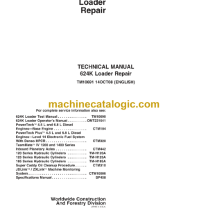 John Deere 624K Loader Repair Technical Manual (TM10691)