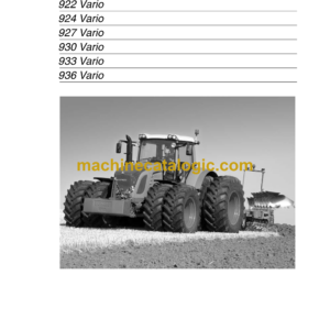 Fendt 922, 924, 927, 930, 933, 936 Vario Tractor Operator's Manual