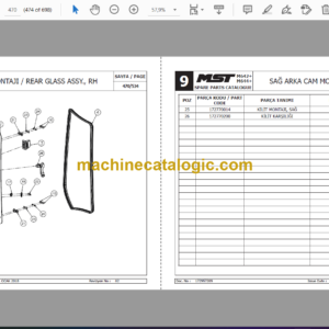 MST 642, 644 Plus Tier 3B Husco Backhoe Loader Spare Parts Catalogue (EN-TR)