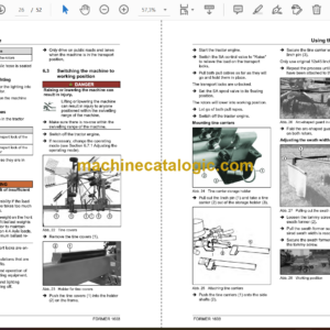 Fendt 1603 Former Operator’s Manual (FEL1687560401)