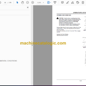 Hitachi ZX230,ZX230LC,ZX240H,ZX240LCH,ZX270,ZX270LC Excavator Operator’s Manual (EM1HD-1-1)