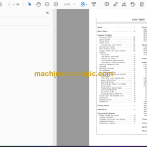 Hitachi LX100,LX120,LX150 Wheel Loader Operator’s Manual (EM41E-2-1)