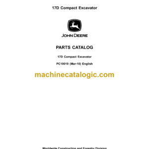 John Deere 17D Compact Excavator Parts Catalog (PC10019)