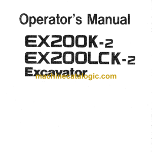 Hitachi EX200K-2,EX200LCK-2 Excavator Operator's Manual (EM148-1-1)