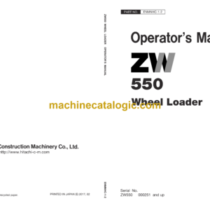 Hitachi ZW550 Wheel Loader Operator's Manual (ENMNHC-1-2)