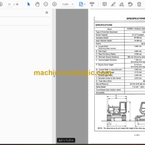 Hitachi EX200K-2,EX200LCK-2 Excavator Operator’s Manual (EM148-1-1)