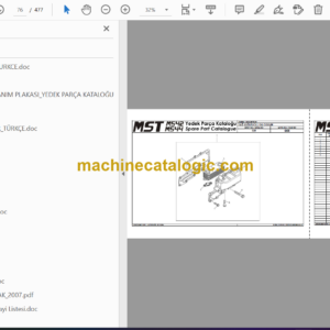 MST M544 Backhoe Loader Spare Parts Catalogue (EN-TR)