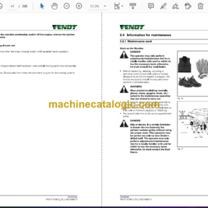 Fendt 5185 E Combines Harvesting Operator’s Manual (SN 551200001)