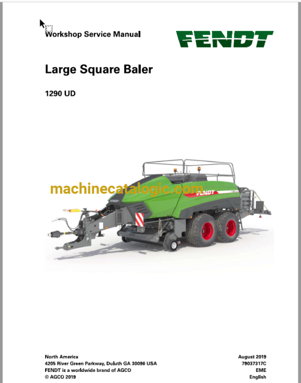 Fendt 1290 UD Large Square Baler Hay Equipment Workshop Service Manual (79037317C)