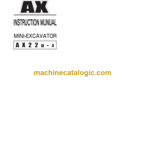 Hitachi AX22u-4 Mini Excavator Instruction Manual (EM1MWA-1-1)