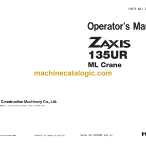 Hitachi ZX135UR ML Crane Operator's Manual (EM1SM-ML1-1)