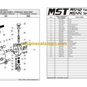 MST M542 Backhoe Loader Spare Parts Catalogue (EN-TR)