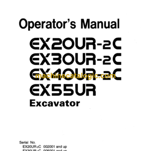 Hitachi EX20UR-2C,EX30UR-2C,EX40UR-2C,EX55UR Excavator Operator's Manual (EM1BG-2-1)