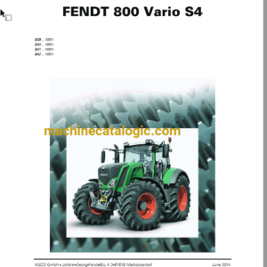 Fendt 822, 824, 826, 828 S4, Tier 4 Tractor Workshop Manual