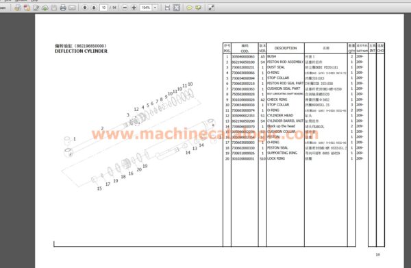 SUNWARD SWE25UF Excavator Parts Catalog PDF