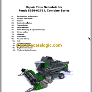 Fendt 5255 - 6275 L Combine Series Harvesting Repair Time Schedule