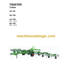 Fendt 401 DS, 401 DN, 431 DN, 601 DN Twister Tedder Operator's Manual (FEL1540290401)