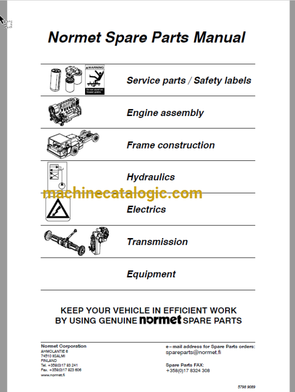 Normet Charmec 1610B Spare Parts Manual