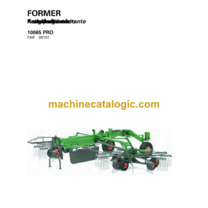 Fendt 10065 PRO Former Operator's Manual (FEL1687640401)