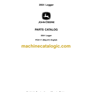 John Deere 2054 Logger Parts Catalog (PC9117)