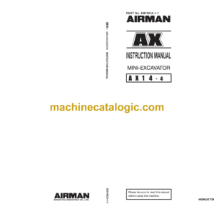 Hitachi AX14-4 Hydraulic Excavator Operator's Manual (EM1NCA-1-1)