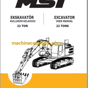 MST 22 Tons Excavator User Manual (TR)